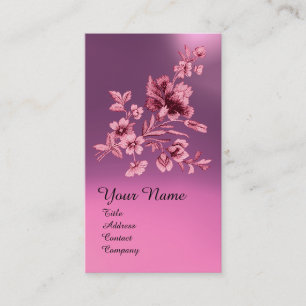 CARTE DE VISITE LILAC PURPLE FLEURS BOUQUET ET MONOGRAMME DE CARNA
