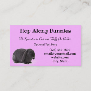 Carte De Visite Lilac Purple Mini Lop Bunny Lapin éleveur