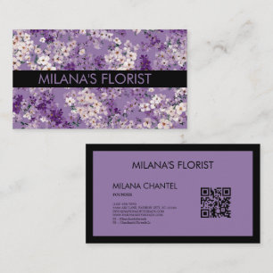 Carte De Visite Lilas Daisy Fleur Moderne Tendance Fleuriste