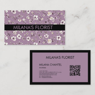 Carte De Visite Lilas Daisy Fleur Moderne Tendance Fleuriste