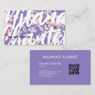 Carte De Visite Lilas Daisy Fleur Moderne Tendance Fleuriste
