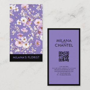 Carte De Visite Lilas Daisy Fleur Moderne Tendance Floriste