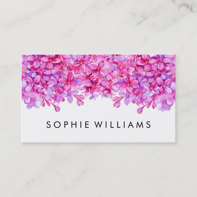 Carte De Visite Lilas floraux pourpres professionnels (Devant)