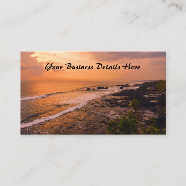 Carte De Visite L'île de Bali Sea Wave Sunset Beach Shore (Devant)