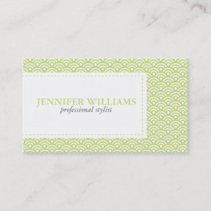 Carte De Visite Lime Green Japonais Seigaiha Motif