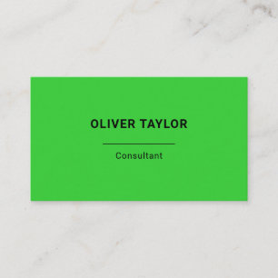 Carte De Visite Lime Vert Et Noir Minimaliste Nom Personnalisé Tex