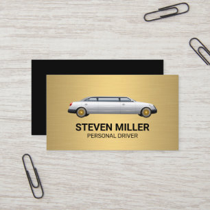 Carte De Visite Limo d'étirement Métal or