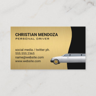 Carte De Visite Limo d'étirement   Services de pilotes