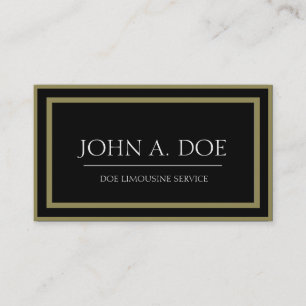 Carte De Visite Limousine Black Back/Antique Gold Border