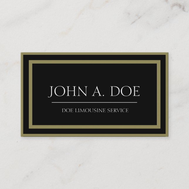 Carte De Visite Limousine Black Back/Antique Gold Border (Devant)