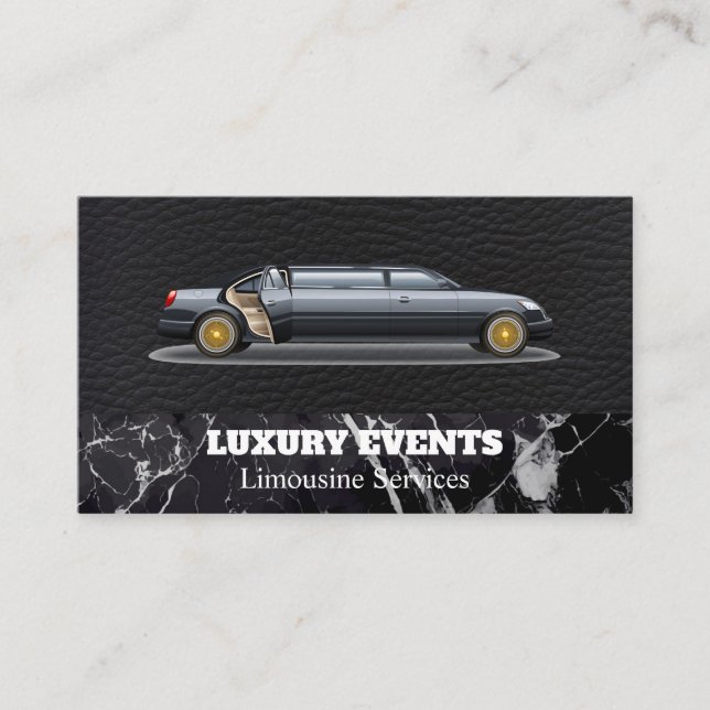 Carte De Visite Limousine de luxe | Pilote | Cuir (Devant)