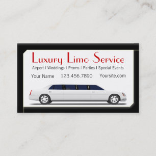 Carte De Visite Limousine d'étirement blanc