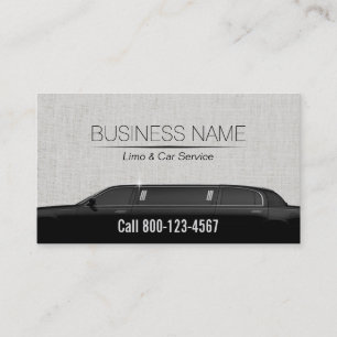 Carte De Visite Limousine Limo & Car Service Classic Linen