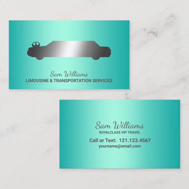 Carte De Visite Limousine Limousine Service (Devant / Derrière)
