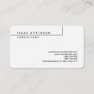 Carte De Visite Lin Arrondi Classique Élégant Plat Professionnel
