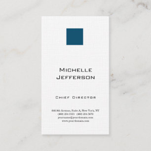 Carte De Visite Lin professionnel moderne Océan bleu blanc