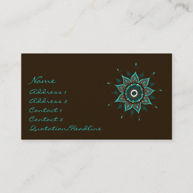 Carte De Visite L'Inde ! Teal • Profilecard (Devant)