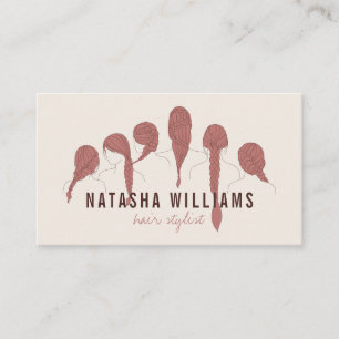 Carte De Visite Lineart minimal moderne d'illustration de coiffure
