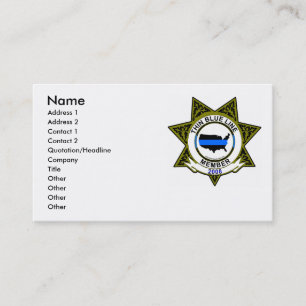 Carte De Visite linecard bleu mince