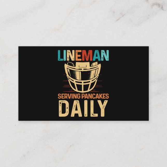 Carte De Visite Lineman Serving Pancakes Daily Football Offensive  (Devant)