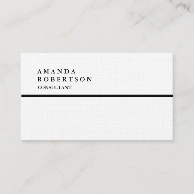 Carte De Visite Linen Exclusive spéciale Plain tendance minimalist (Devant)