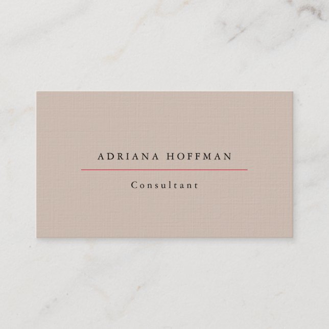 Carte De Visite Linen Plain Professional Minimalist Obtenez votre (Devant)