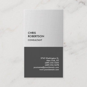 Carte De Visite Linen Silver Grey Exclusive Spécial Moderne Unique