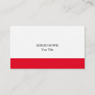 Carte De Visite Linen unique original Plain minimaliste Rouge Band
