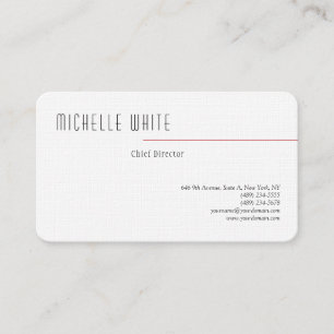 Carte De Visite Linge clair élégant blanc professionnel moderne