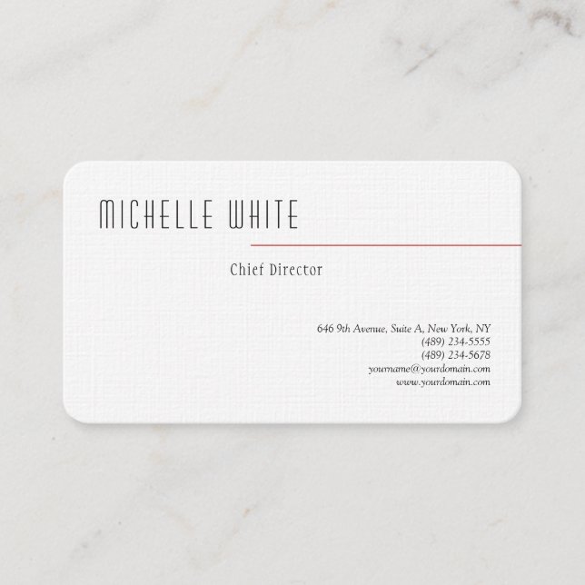 Carte De Visite Linge clair élégant blanc professionnel moderne (Devant)