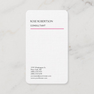 Carte De Visite Linge clair rose blanc moderne minimaliste féminin