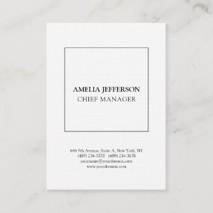 Carte De Visite Linge classique professionnel minimaliste blanc