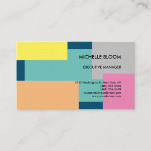Carte De Visite Linge Coloré Moderne Plain Minimaliste Rectangles