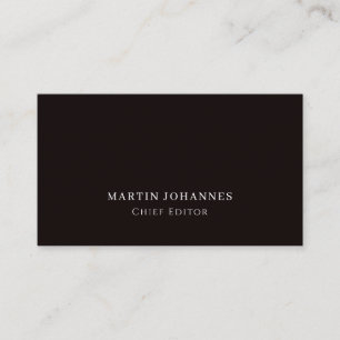 Carte De Visite Linge de luxe élégant uni noir minimaliste