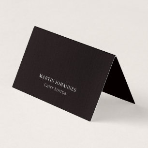 Carte De Visite Linge de luxe élégant uni noir minimaliste