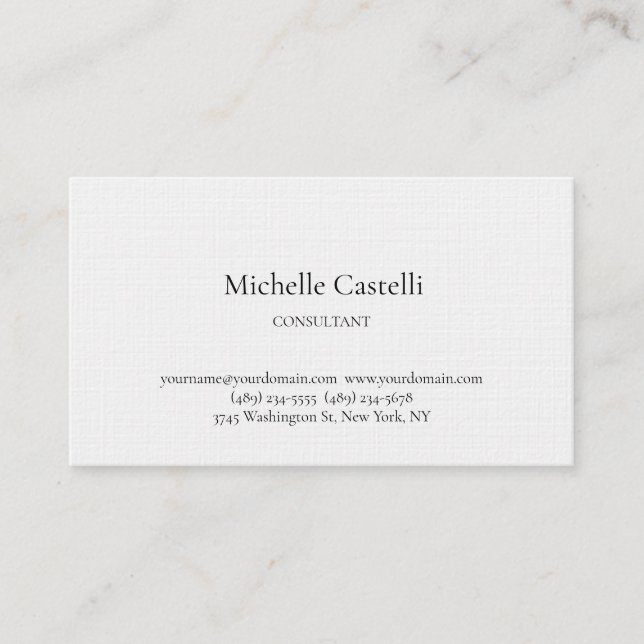 Carte De Visite Linge de luxe professionnel unique classique simpl (Devant)