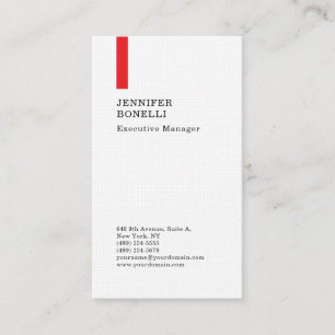 Carte De Visite Linge de luxe uni minimaliste moderne rouge blanc