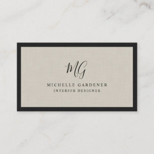 Carte De Visite Linge de monogramme minimal de luxe