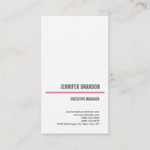 Carte De Visite Linge Feminine Moderne Plain Blanc Minimaliste