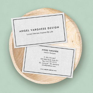 Carte De Visite Linge gris à bordure noire professionnel