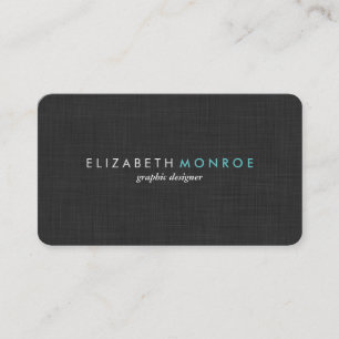 Carte De Visite Linge gris charbon Texture Sleek Simple