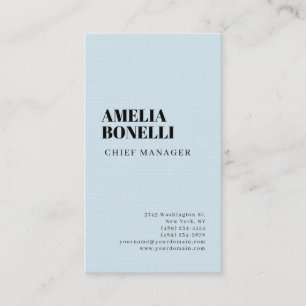 Carte De Visite Linge Moderne Minimaliste Professionnel Bleu clair