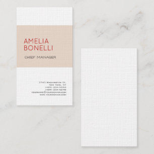 Carte De Visite Linge moderne minimaliste Professionnel Plain