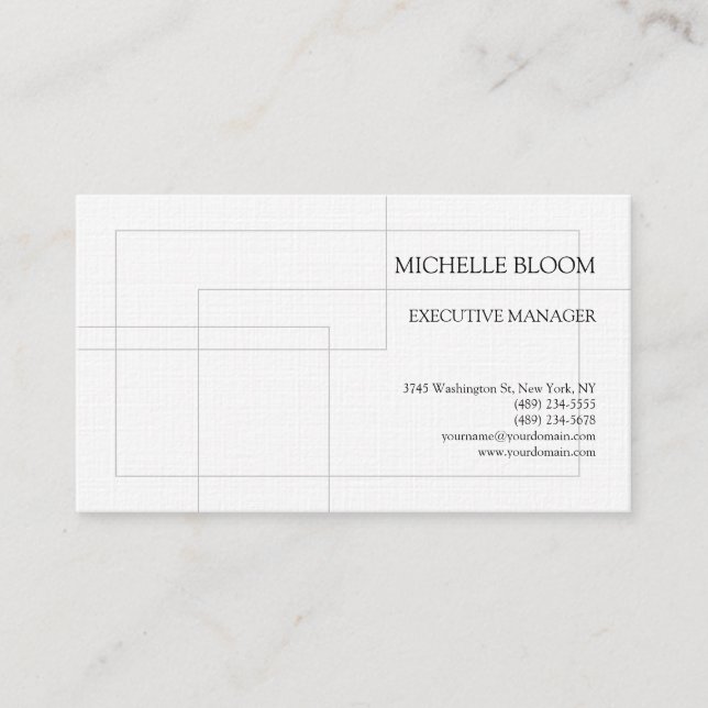 Carte De Visite Linge Moderne Plain Simple Minimaliste Rectangles (Devant)