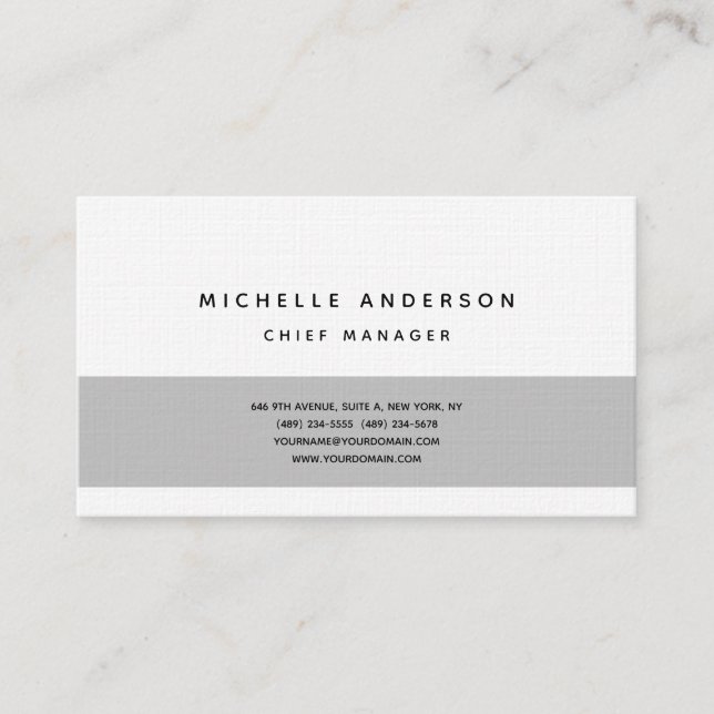 Carte De Visite Linge Moderne Plain Simple Professionnel Minimalis (Devant)