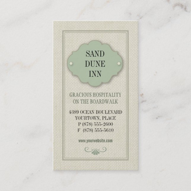 Carte De Visite Linge Plaque Hospitality (Devant)