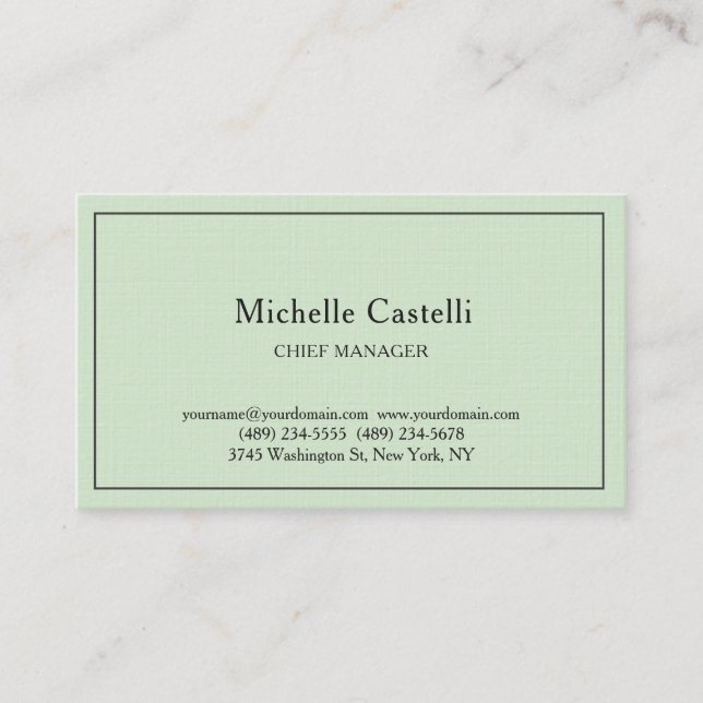 Carte De Visite Linge Premium Professionnel Unique Classique Paste (Devant)