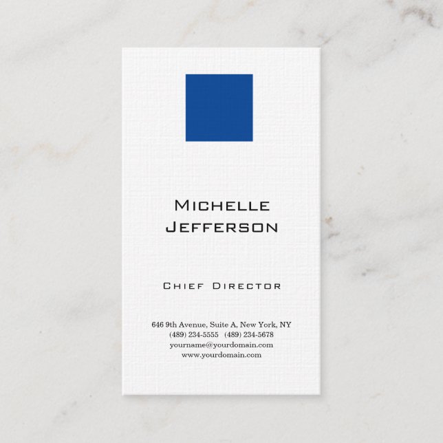 Carte De Visite Linge professionnel bleu moderne blanc (Devant)
