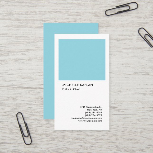 Carte De Visite Linge Professionnel Exclusif Spécial Bleu Blanc (Devant/Arrière en situation)
