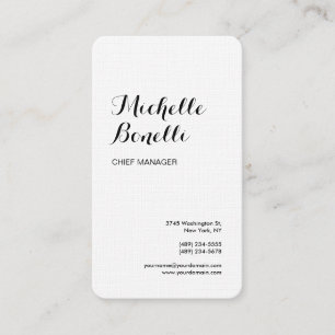 Carte De Visite Linge professionnel minimaliste noir blanc moderne